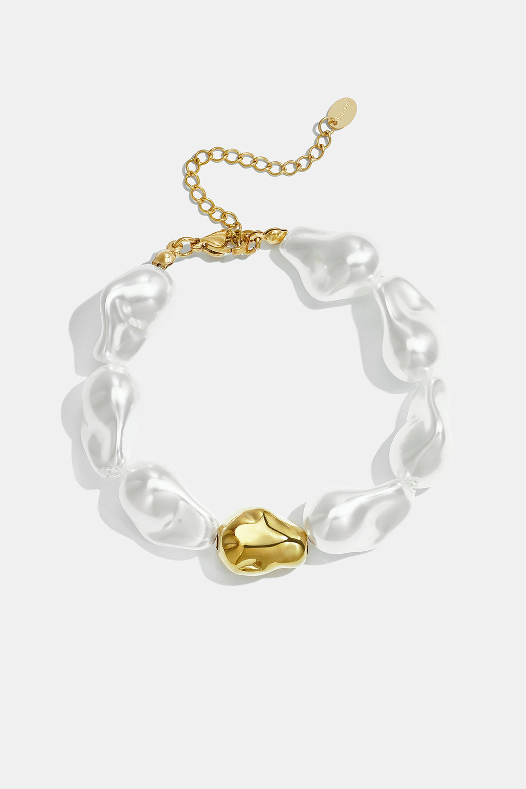 Pulseras de acero inoxidable con cuentas, forma irregular, sencillas, de la serie Simple Daily, joyería para mujer.