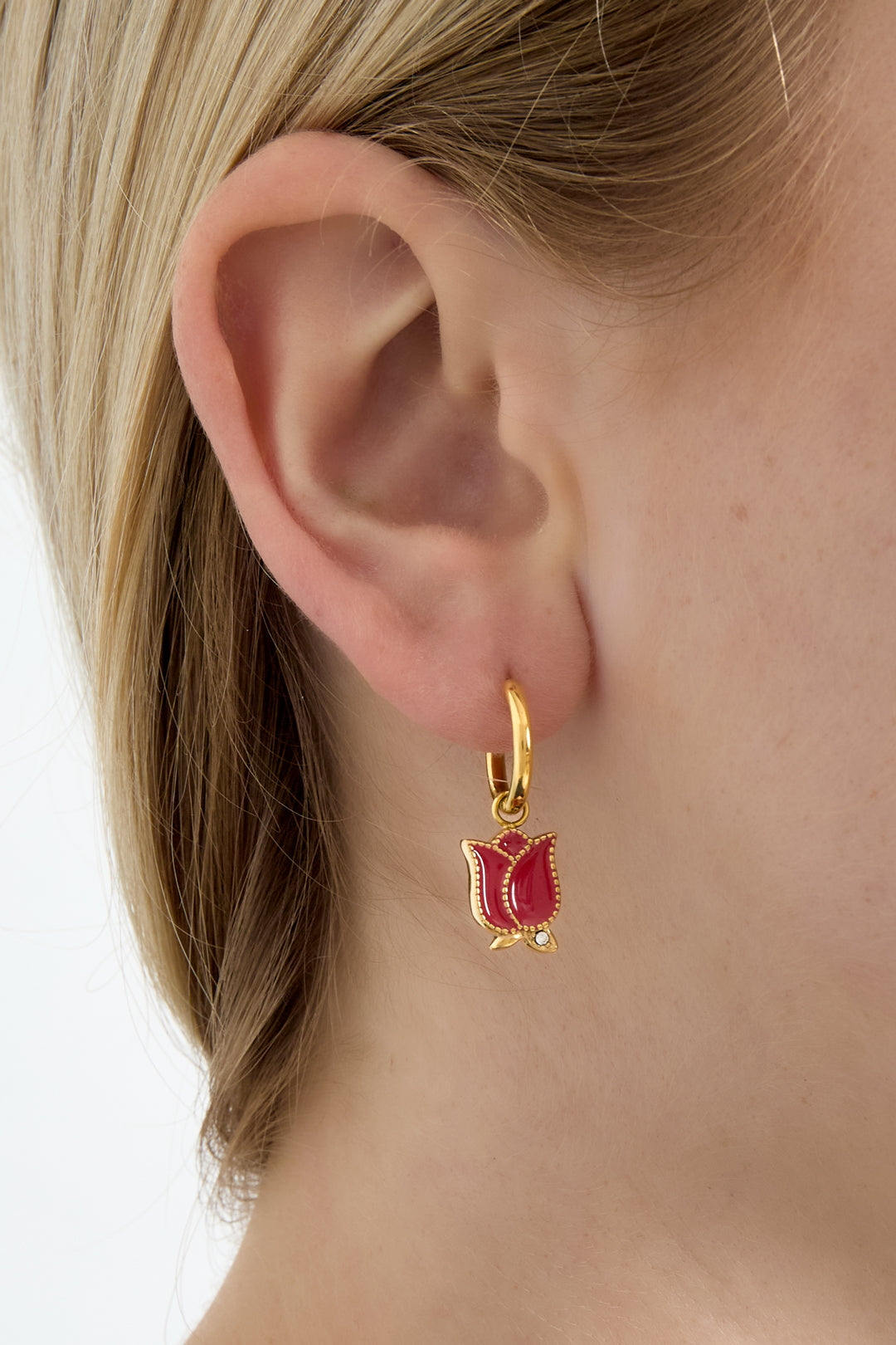 Pendientes colgantes de acero inoxidable con diseño de flores, estilo casual, diario, sencillo, para mujer.