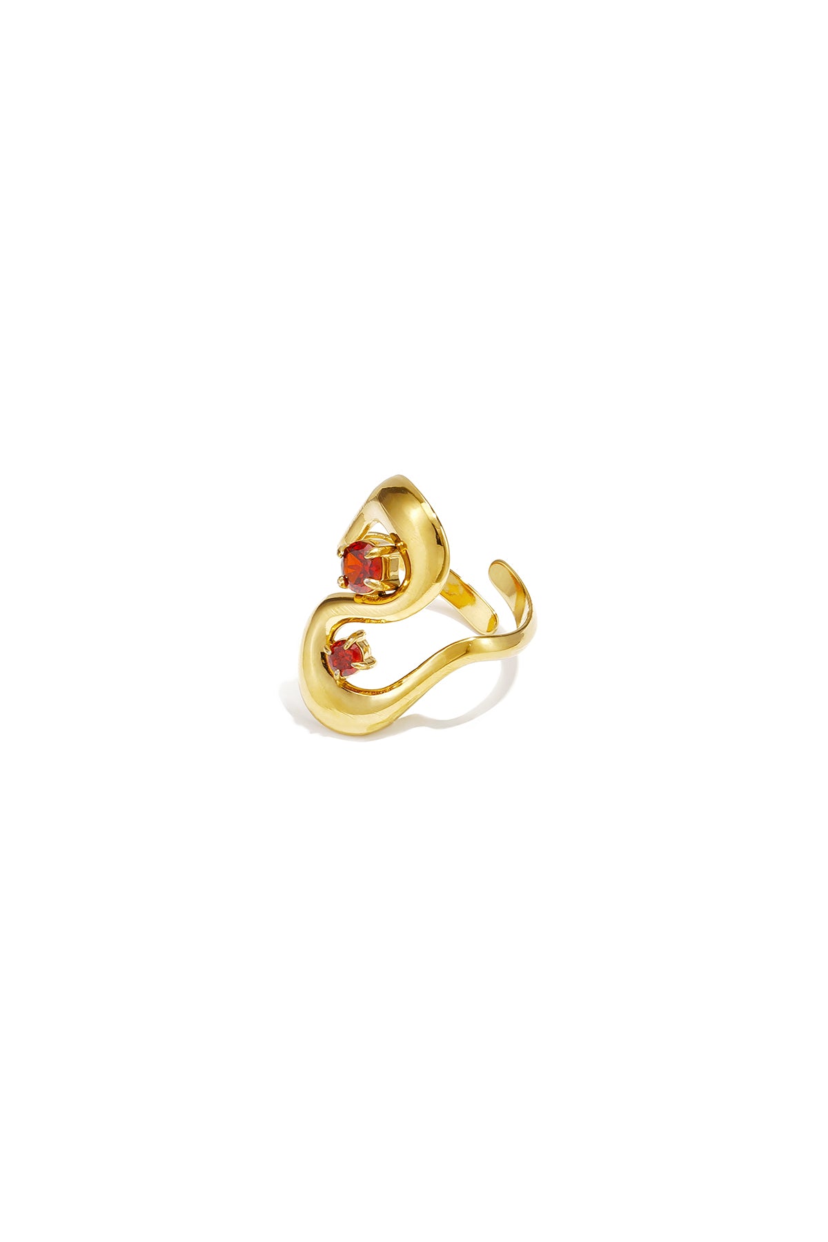 Anillos llamativos de acero inoxidable con forma irregular, estilo casual y sencillo para uso diario. Joyería para mujer.