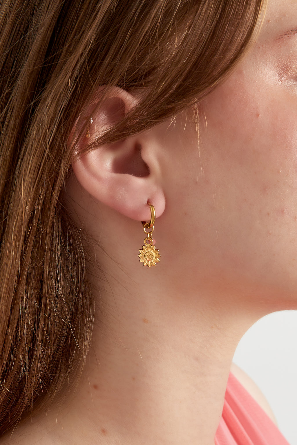 Elegant 14K Gold Plated Flower Drop Earrings