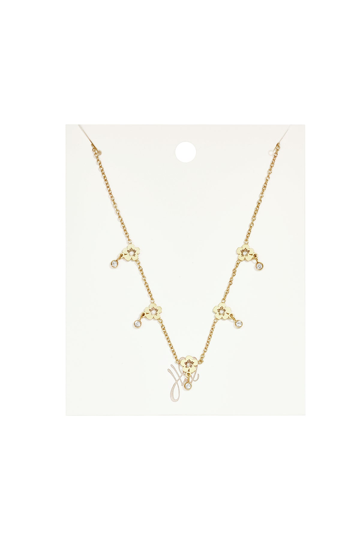Collares con colgante de acero inoxidable con diseño floral sencillo de la serie Daily Simple para mujer.