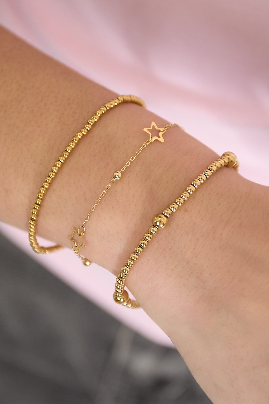 Pulsera Beady Color dorado Acero inoxidable