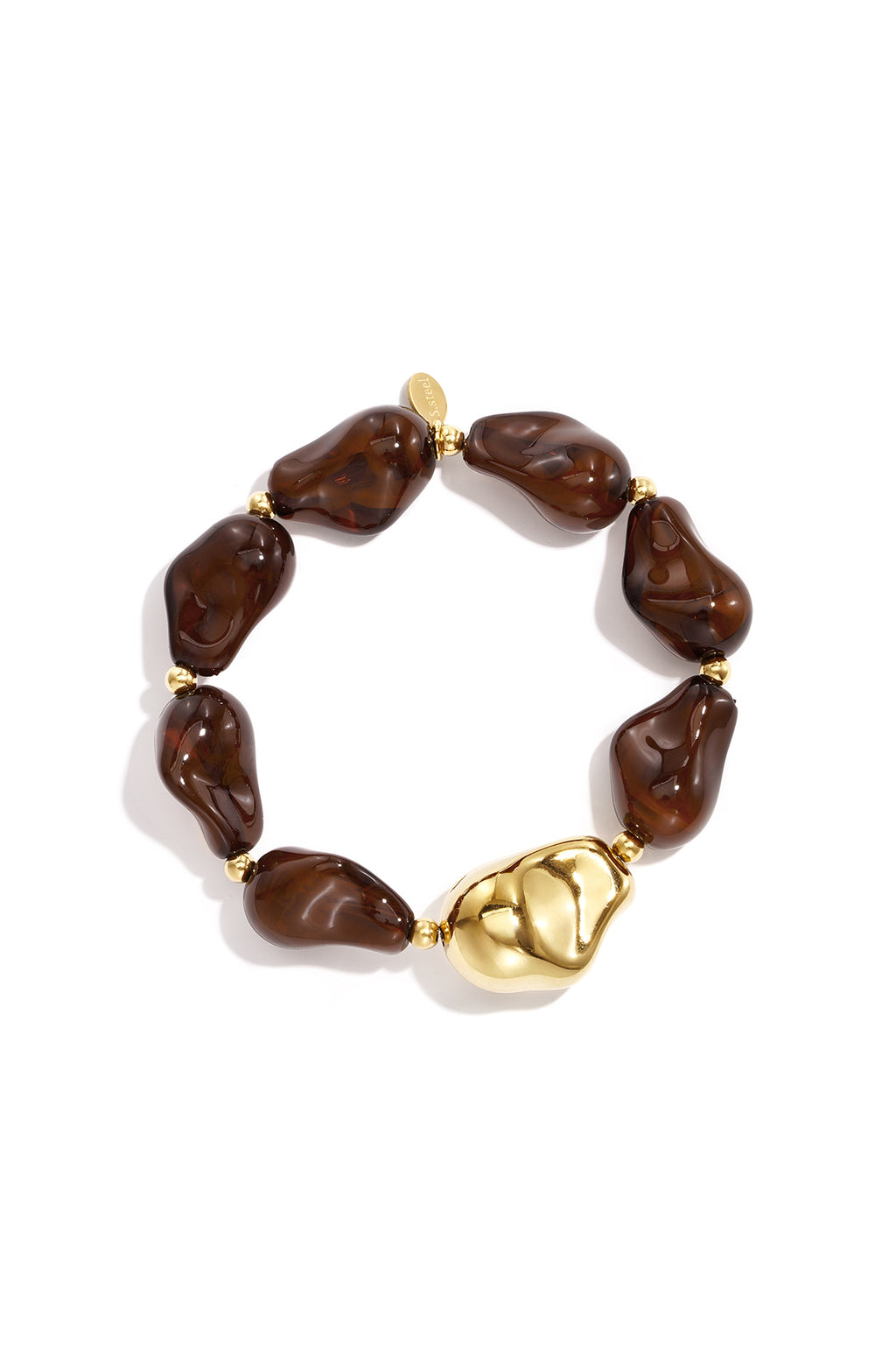 Pulseras de acero inoxidable con cuentas, forma irregular, estilo casual, para uso diario, serie sencilla, joyería para mujer.