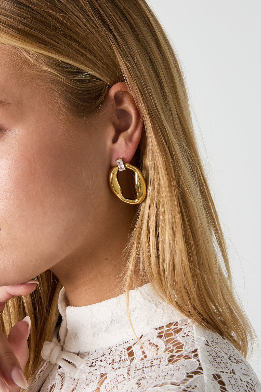 Pendientes de botón de acero inoxidable con forma irregular, sencillos, de la serie Daily Simple, joyería para mujer.