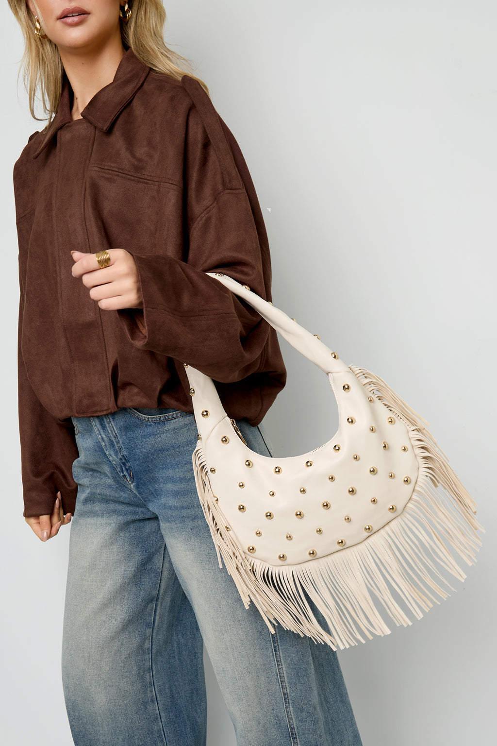 Stylish Punk Rivet Tote for Fall/Winter