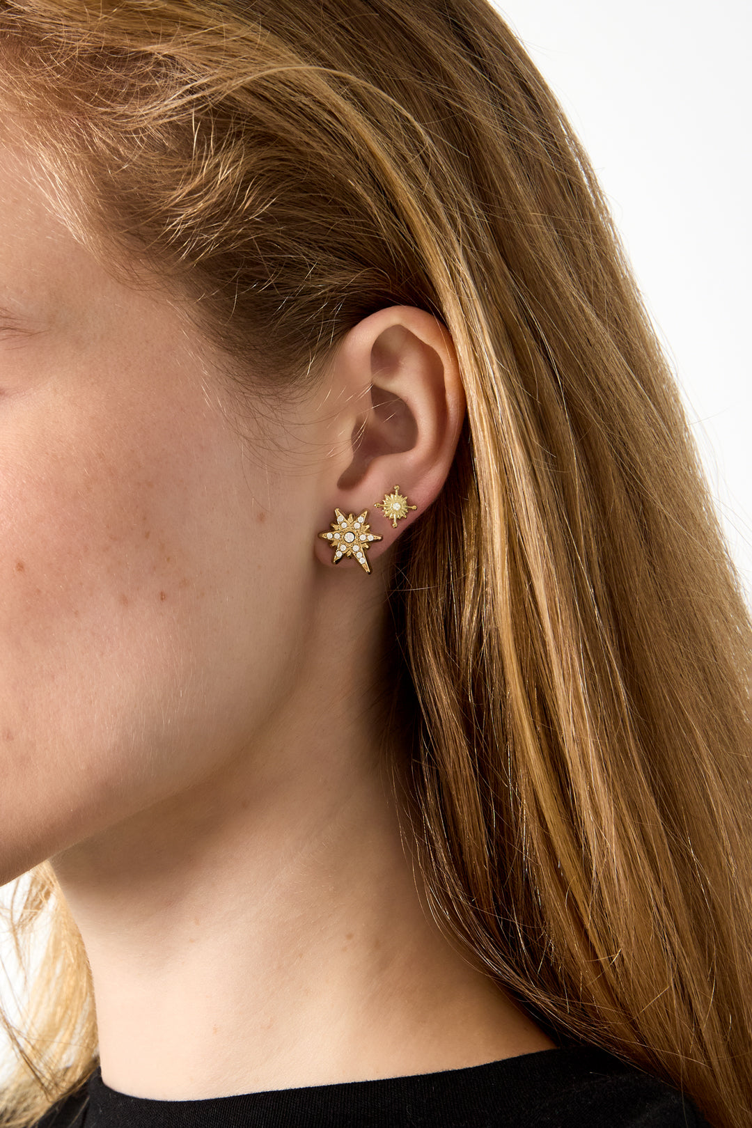 Pendientes de botón de acero inoxidable con forma irregular, estilo casual y sencillo para uso diario. Joyería para mujer.