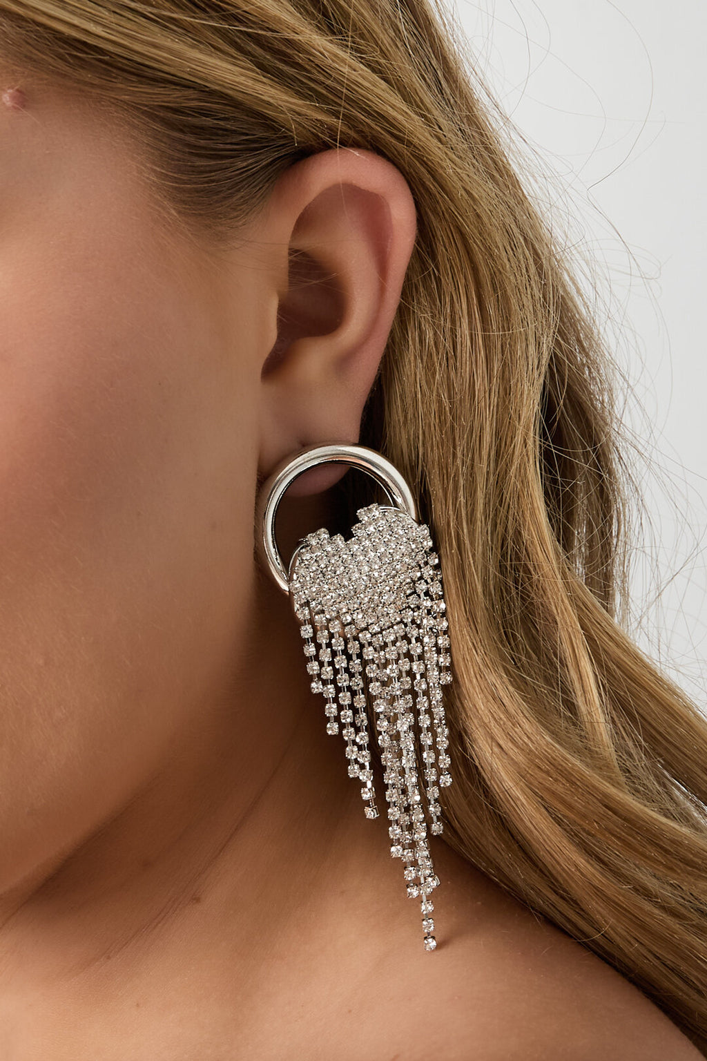 Elegant Heart Tassel Party Earrings Silver & Gold