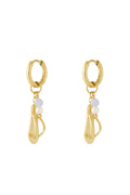 Elegant Blue & White 14K Gold Plated Drop Earrings