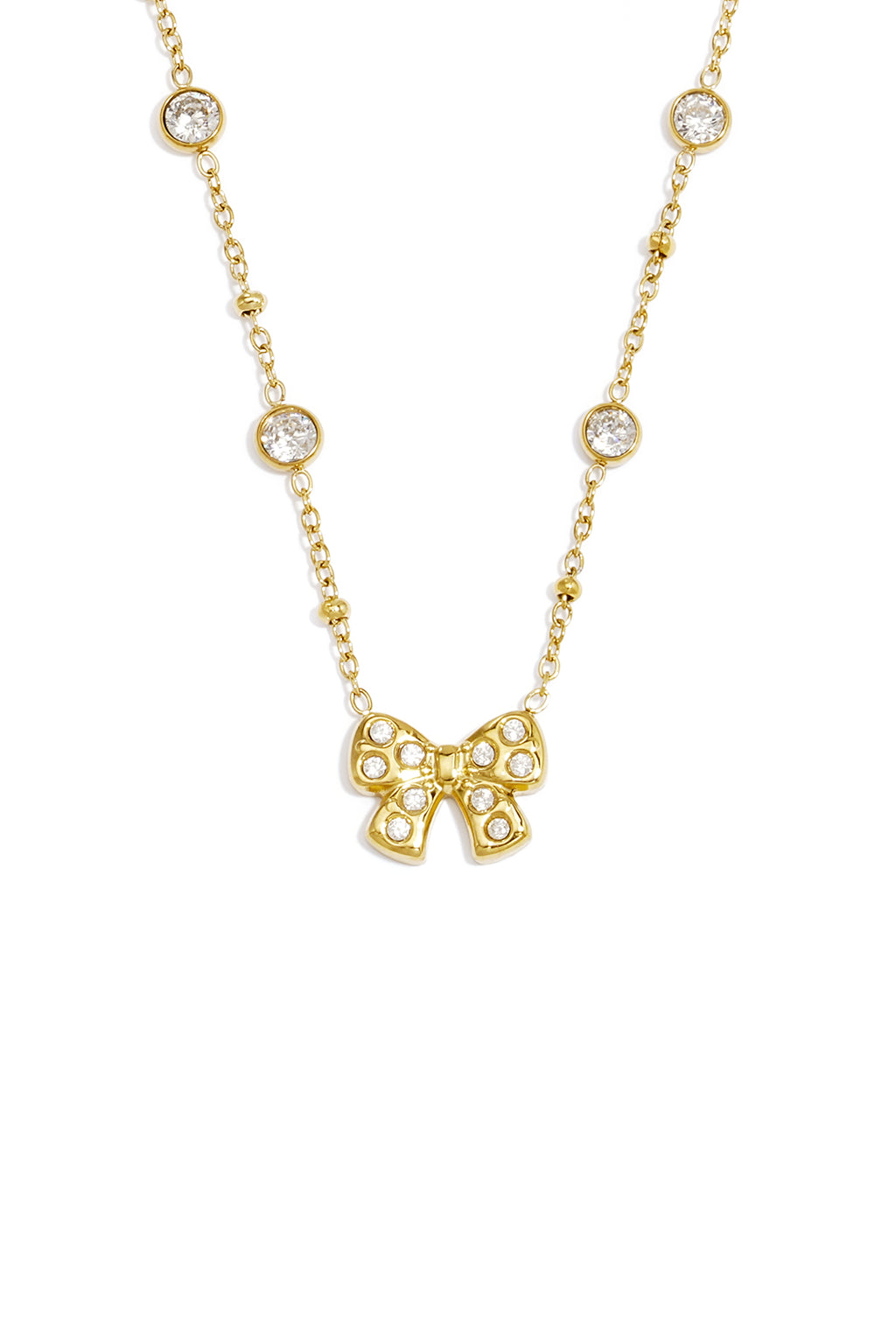 Collares con colgante de acero inoxidable con lazo, sencillos, de la serie Daily Simple, joyería para mujer.