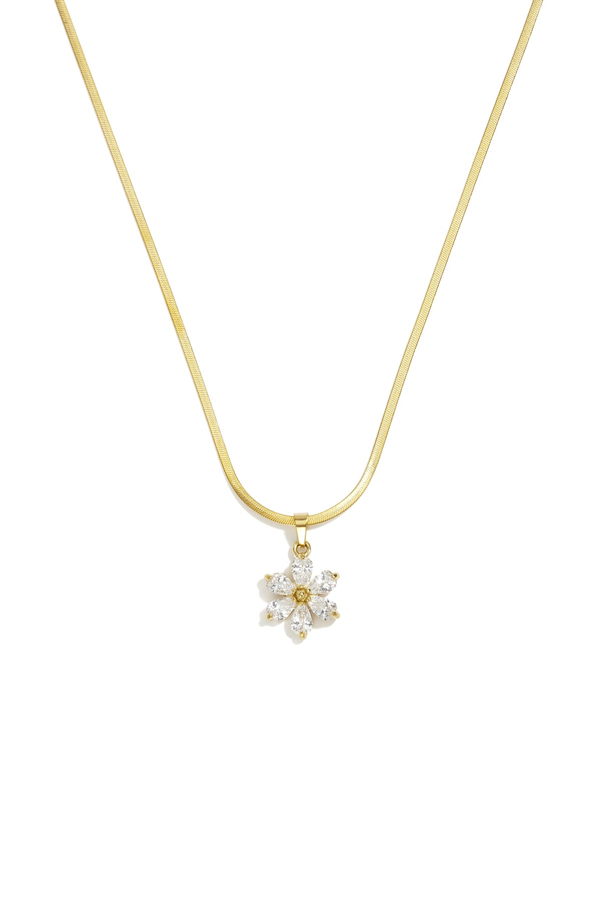 Collares con colgante de acero inoxidable con diseño floral sencillo de la serie Daily Simple para mujer.