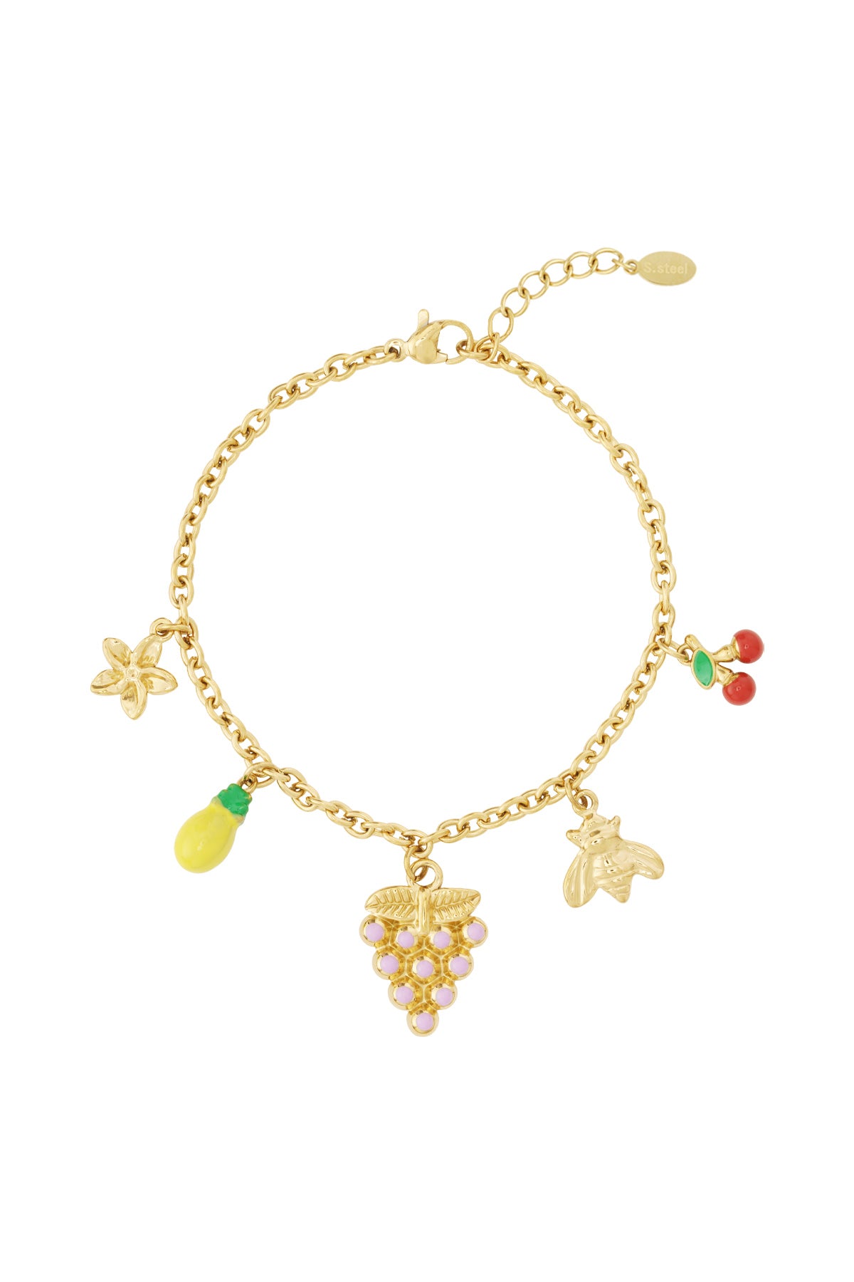 Pulsera con dijes frutales