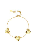Elegant Heart Charm Bracelet for Women, Stainless Steel