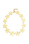 Elegant Gold-Toned Stainless Steel Flower Necklace