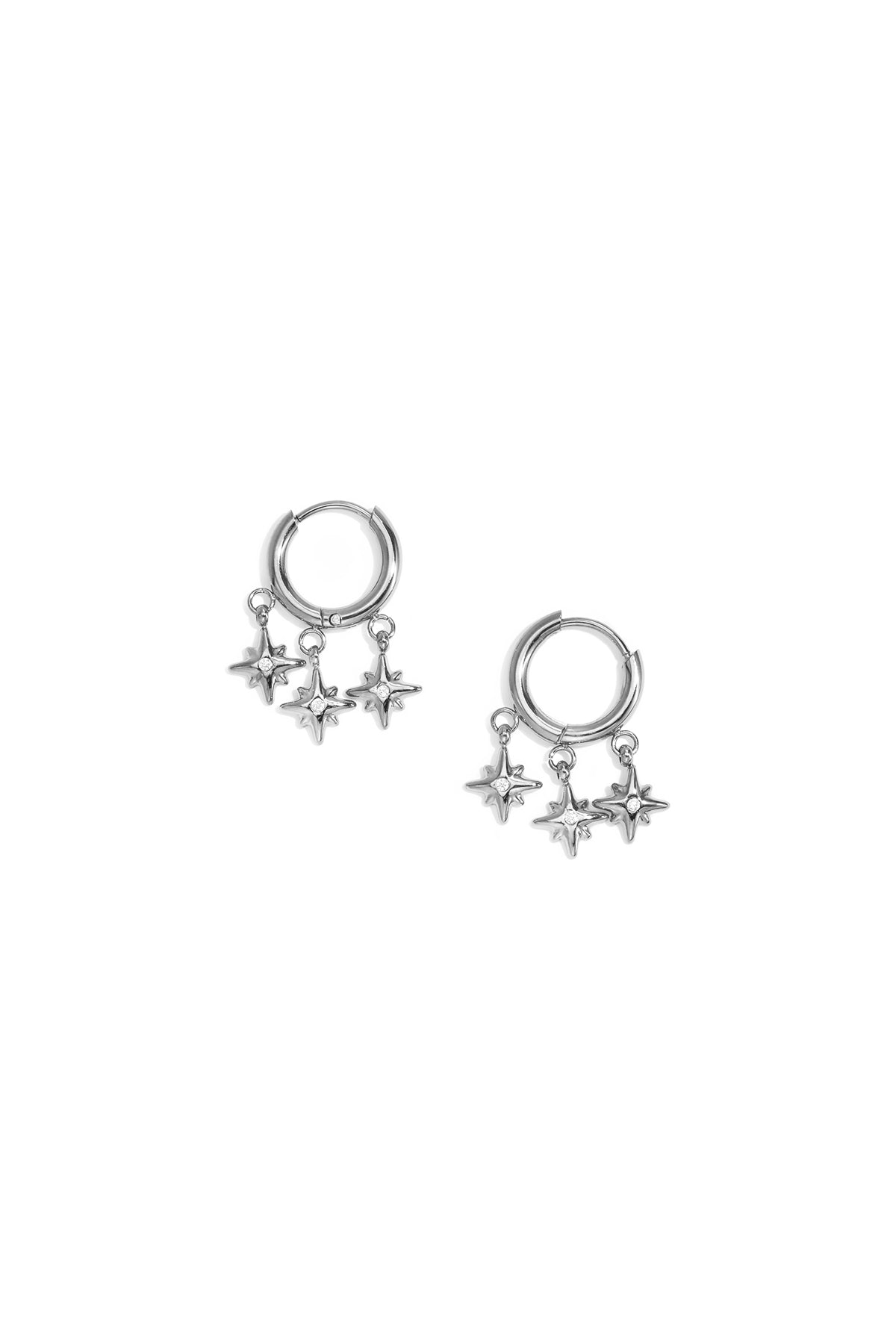 Pendientes colgantes de acero inoxidable con forma geométrica, serie Daily Simple para mujer.