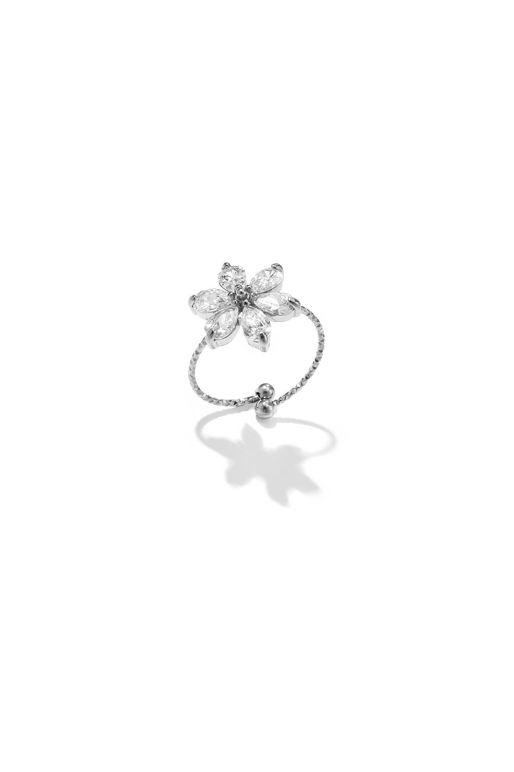 Anillos llamativos de acero inoxidable con diseño floral de la serie Simple Simple. Joyería para mujer.