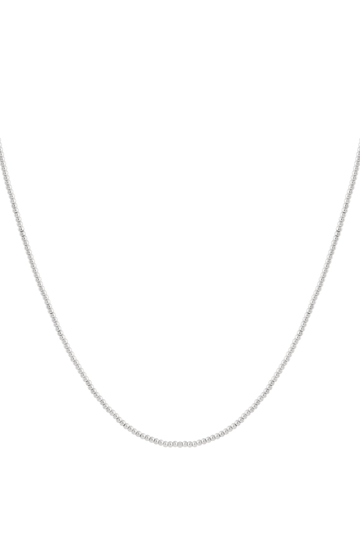 Elegant Stainless Steel Beaded Necklace - Silver & Gold