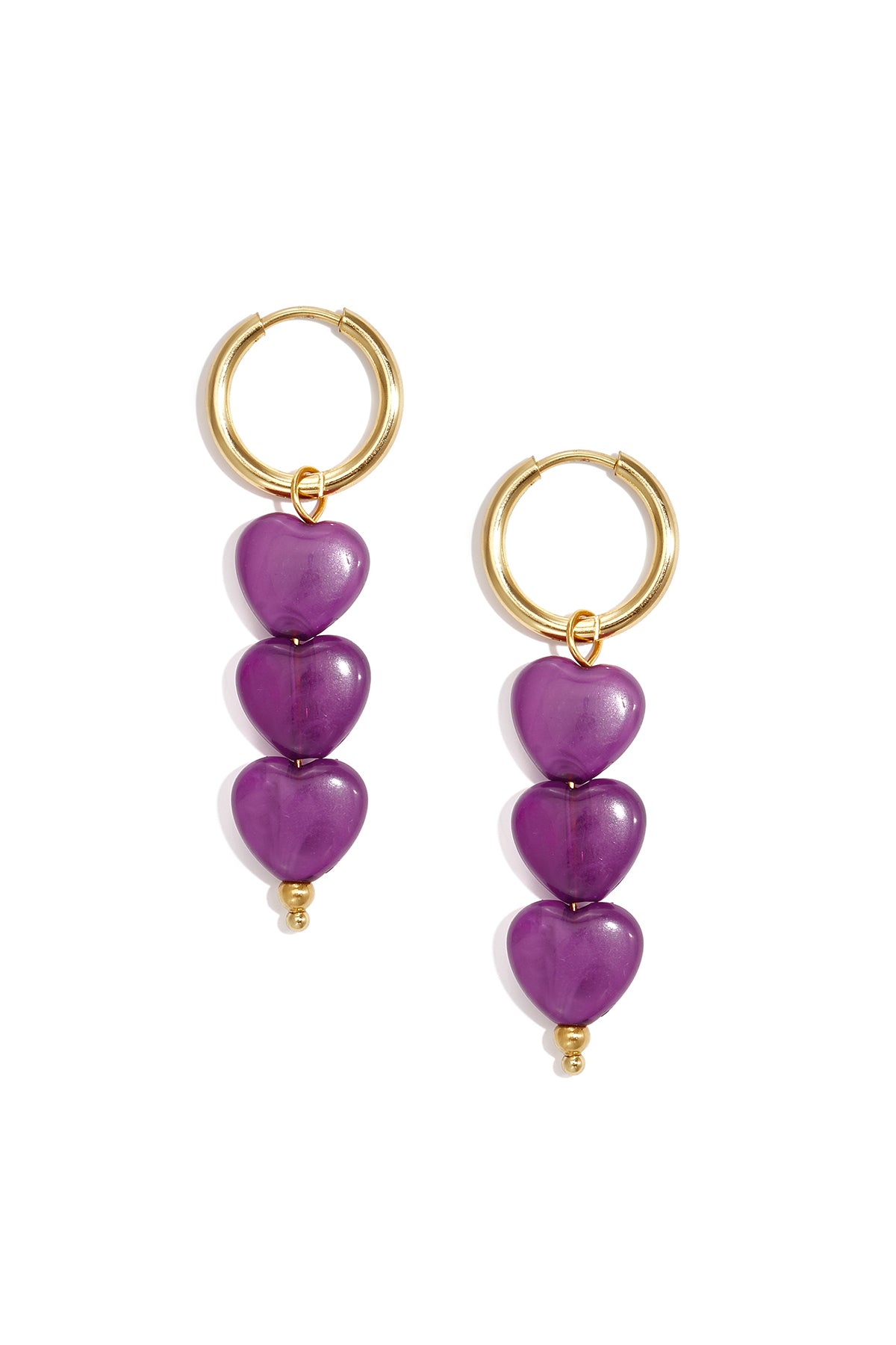 Pendientes de cuentas de acero inoxidable con forma de corazón, sencillos, de la serie Daily Simple, joyería para mujer.