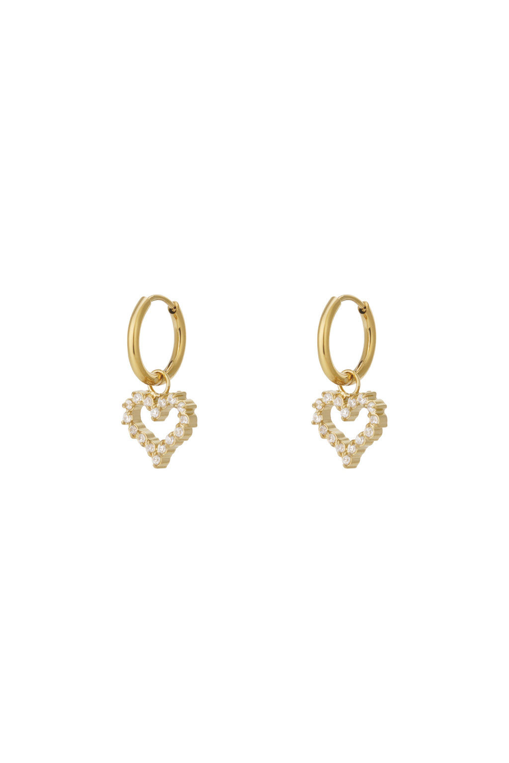Elegant Heart-Shaped Rhinestone Drop Earrings