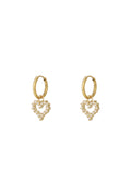 Elegant Heart-Shaped Rhinestone Drop Earrings