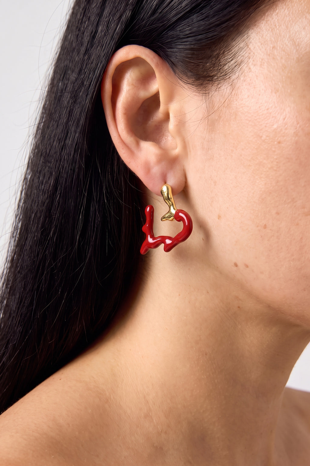 Pendientes de aro de acero inoxidable con forma de corazón, sencillos, de la serie Daily Simple, joyería para mujer.