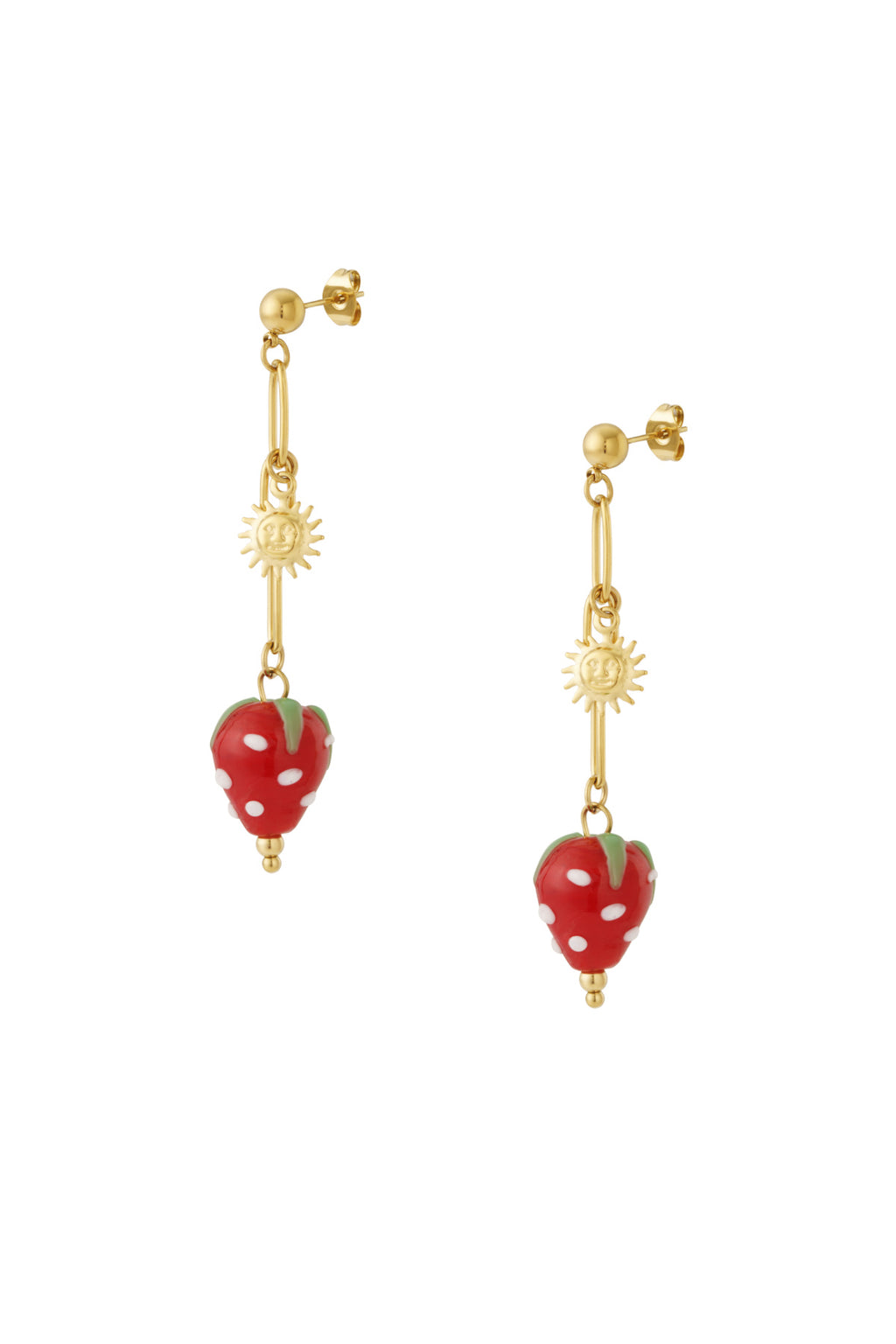 Pendientes de sol de fresa