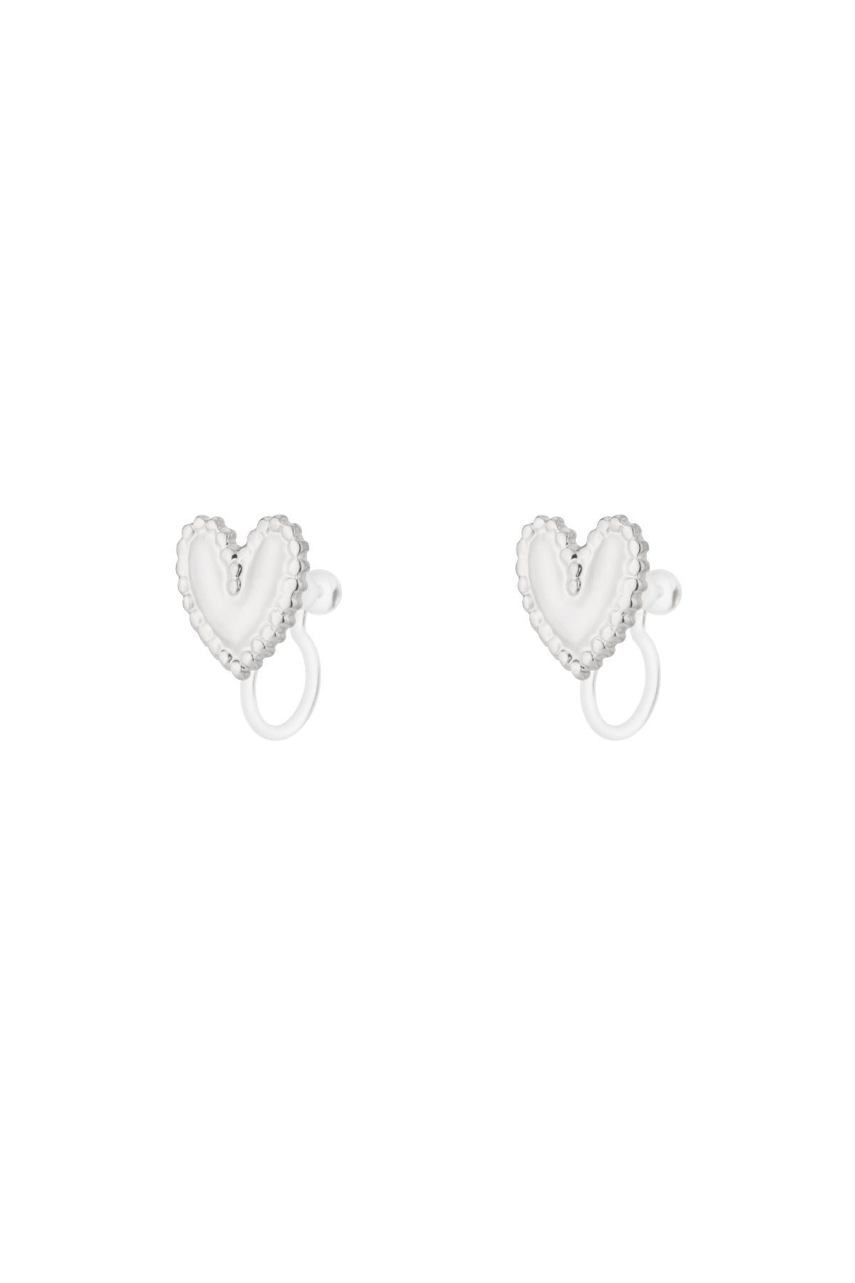 Stylish 14K Gold Plated Heart Clip-On Earrings