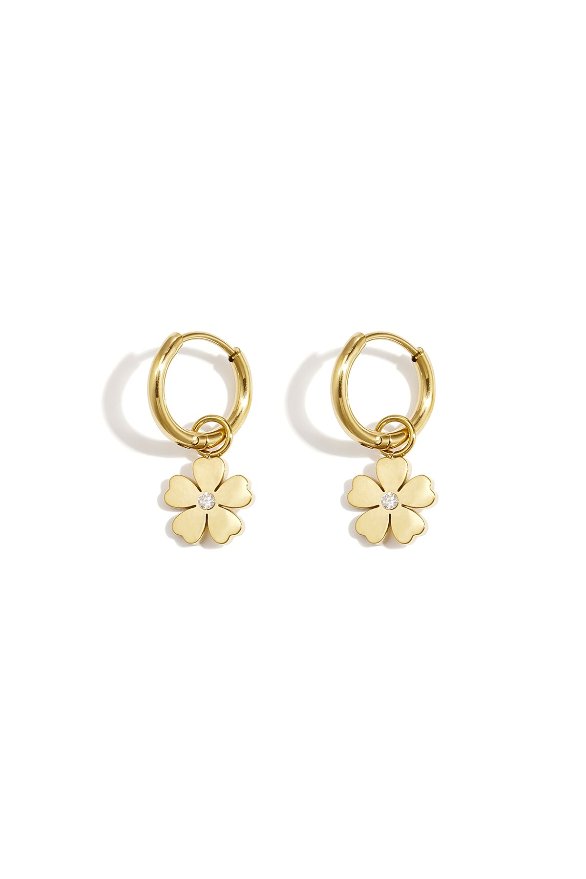 Pendientes colgantes de acero inoxidable con forma de flor, de la serie Daily Simple, joyería para mujer.