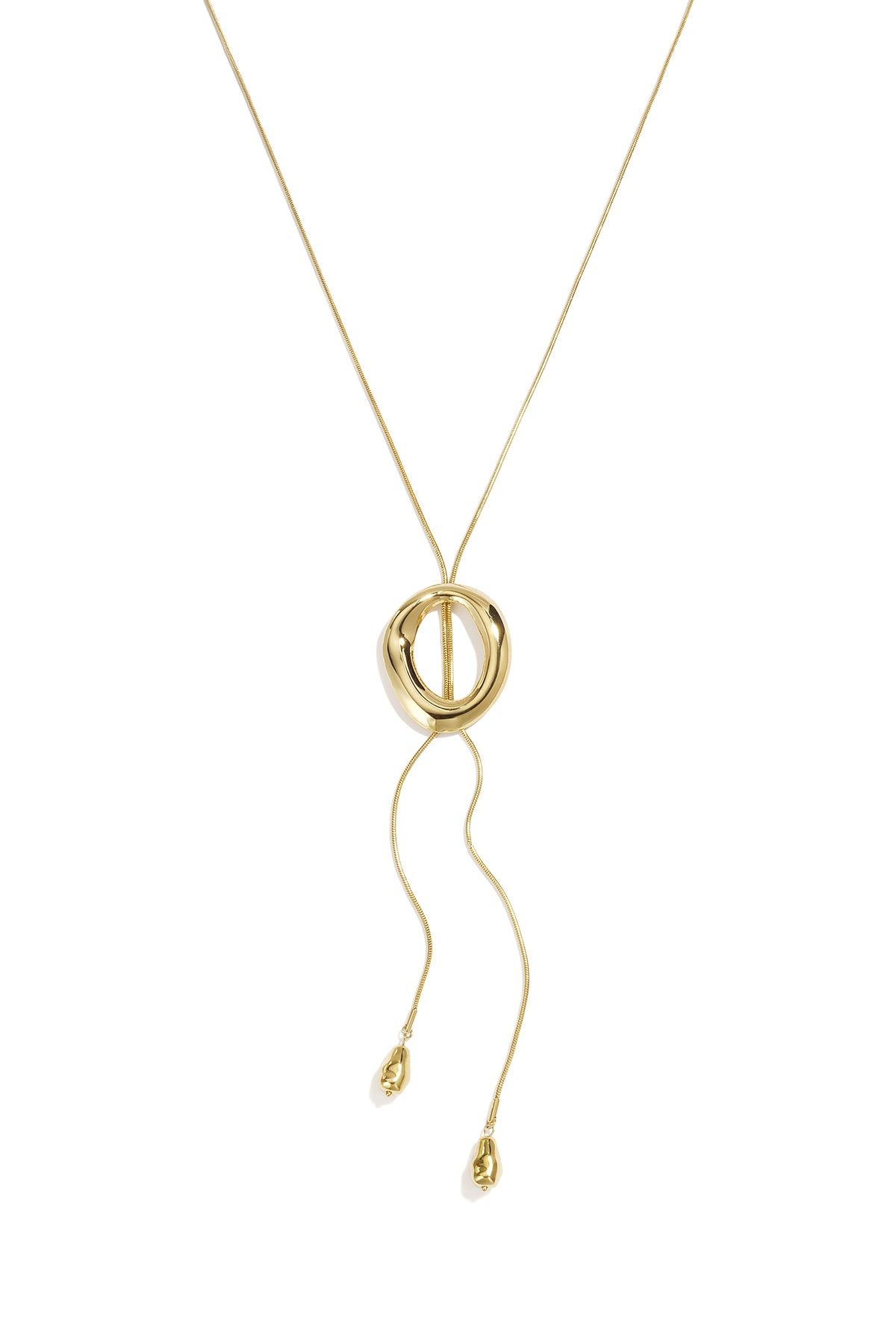 Collares largos de acero inoxidable de forma irregular, sencillos, de la serie Simple Daily para mujer.