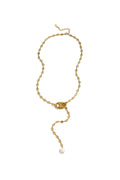 Elegant Gold-Toned Stainless Steel Pendant Necklace