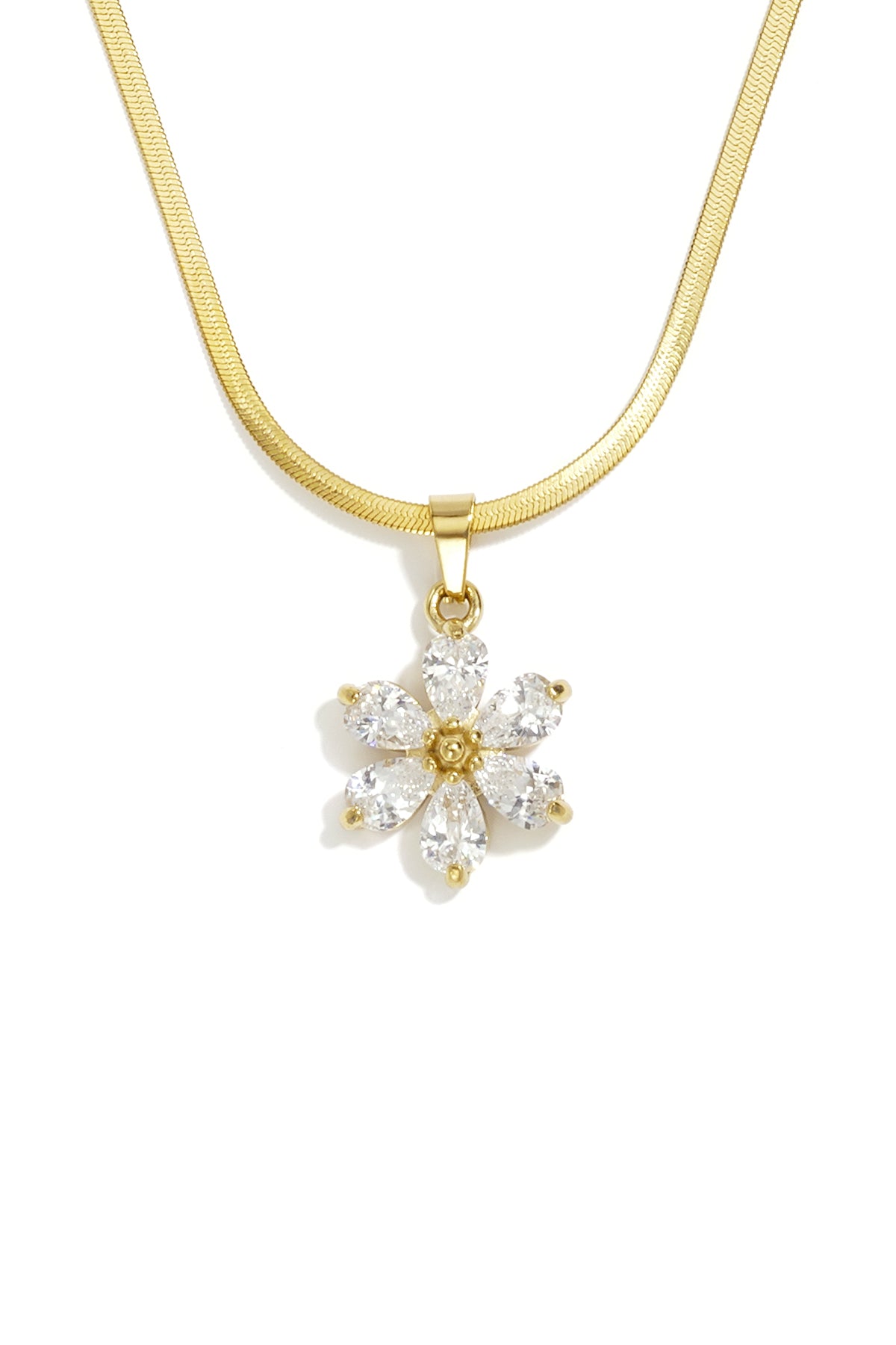 Collares con colgante de acero inoxidable con diseño floral sencillo de la serie Daily Simple para mujer.