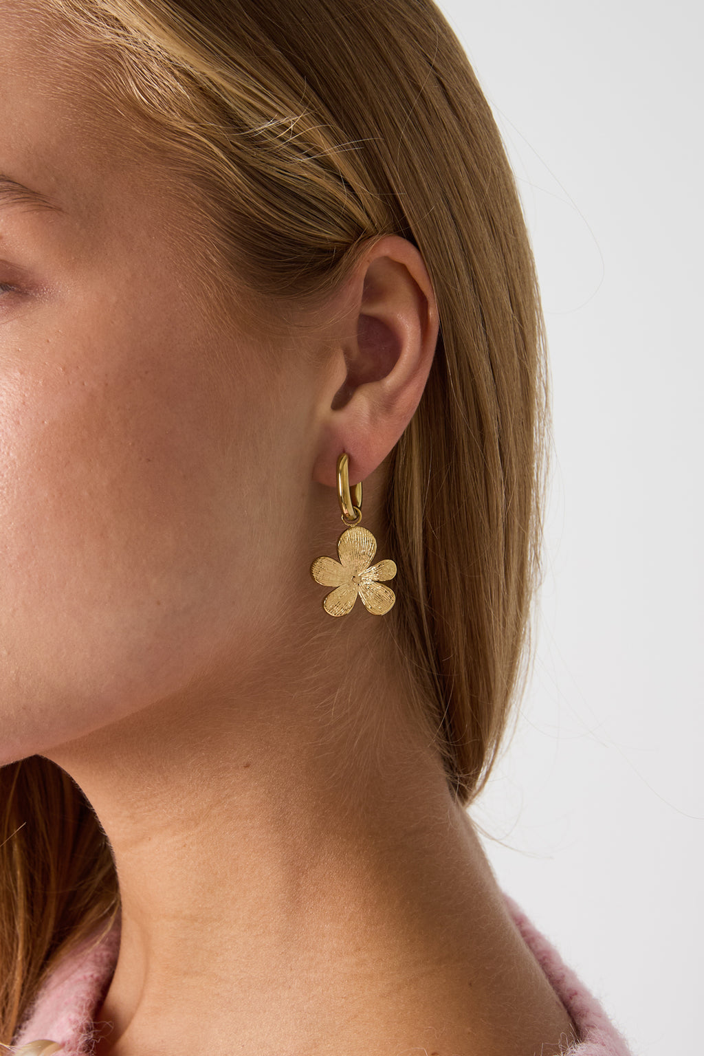Pendientes colgantes de acero inoxidable con forma de flor, de la serie Daily Simple, joyería para mujer.