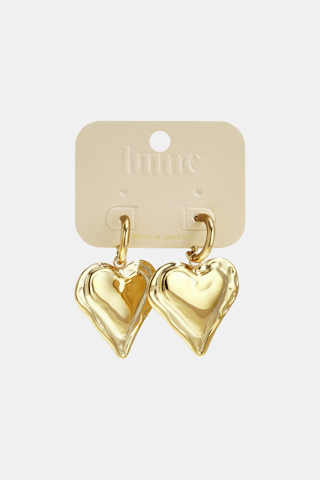 Lumé Simple Heart Drop Earrings for Daily Wear