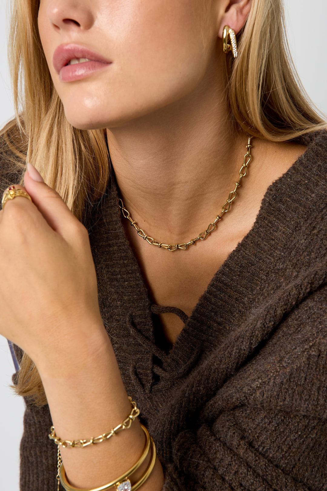 Collares de cadena de acero inoxidable con forma geométrica, sencillos, de la serie Daily Simple, joyería para mujer.