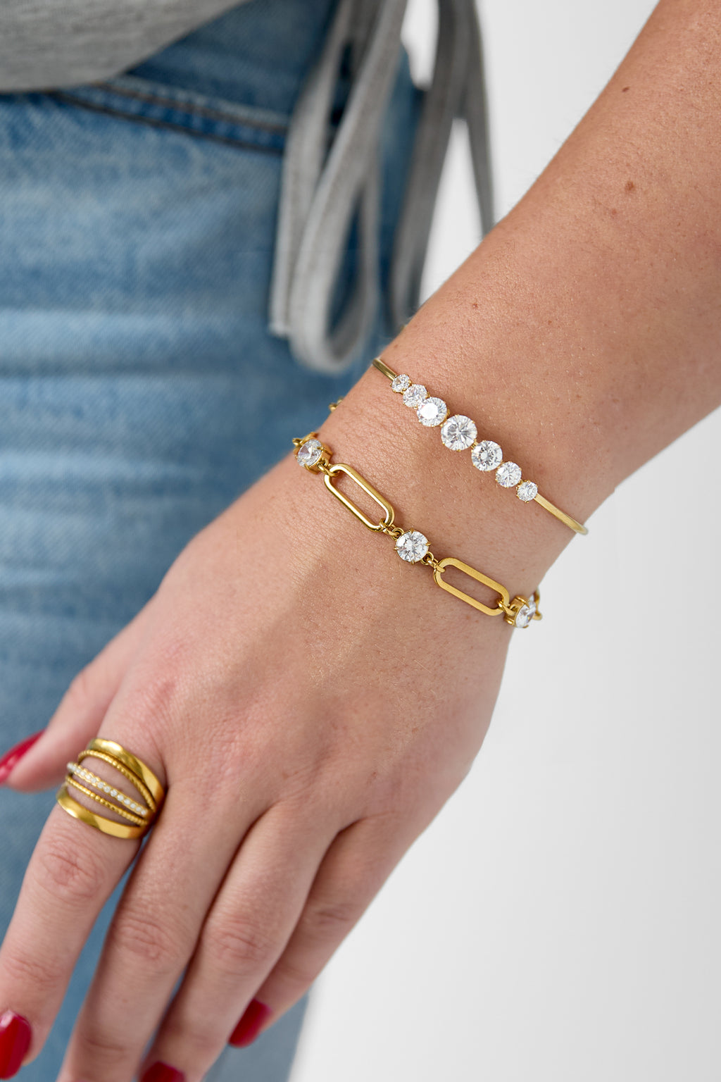 Pulseras de acero inoxidable con dijes circulares, sencillas, de la serie Daily Simple, joyería para mujer