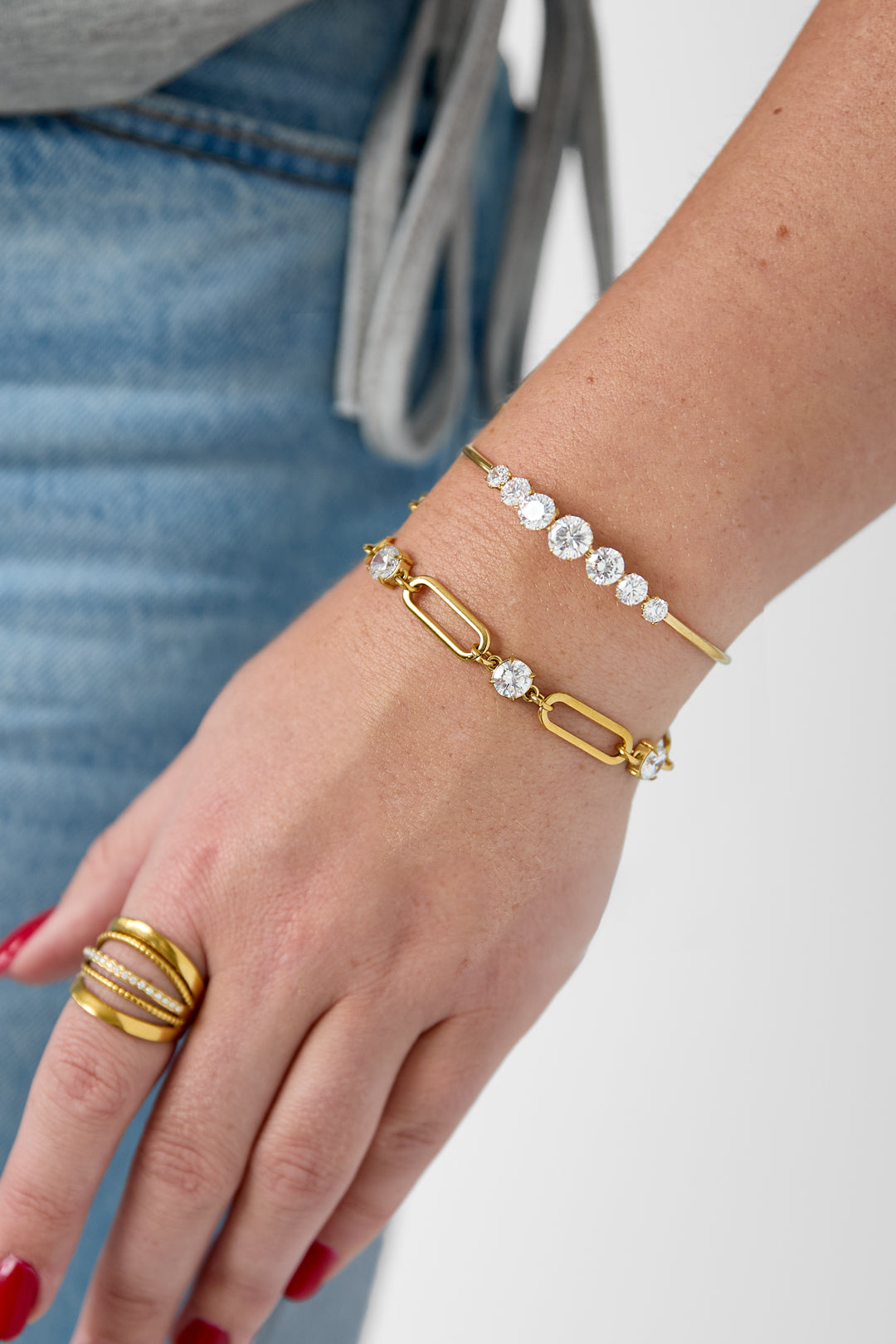 Pulseras de acero inoxidable con dijes circulares, sencillas, de la serie Daily Simple, joyería para mujer