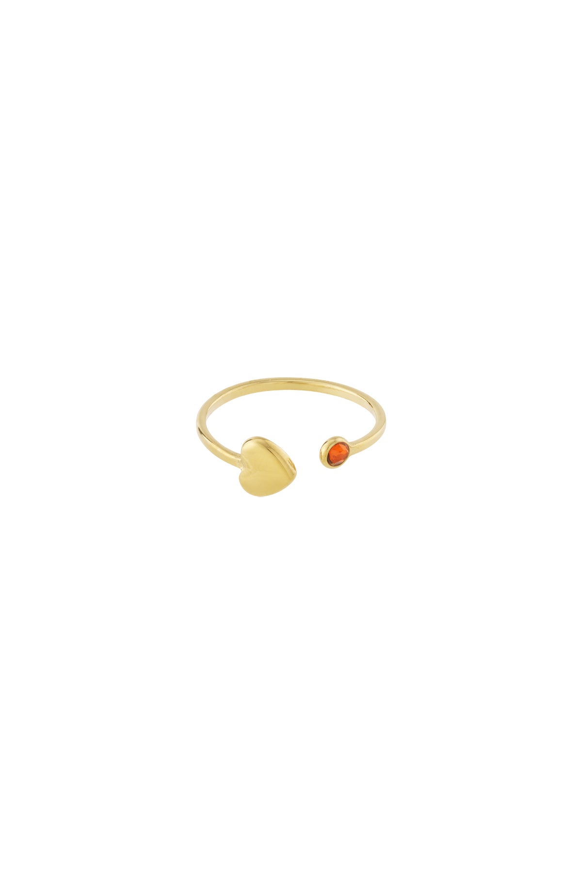 Elegant 14K Gold Plated Heart Ring - All Fit