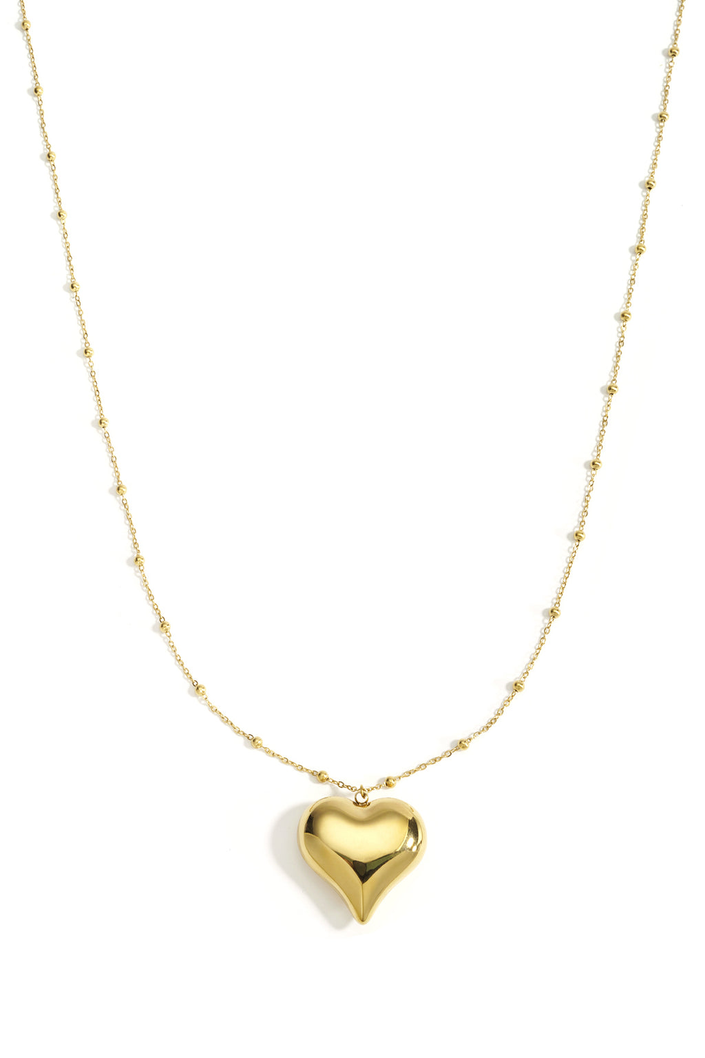 Collares largos de acero inoxidable con forma de corazón, estilo casual, diario, serie sencilla, joyería para mujer.