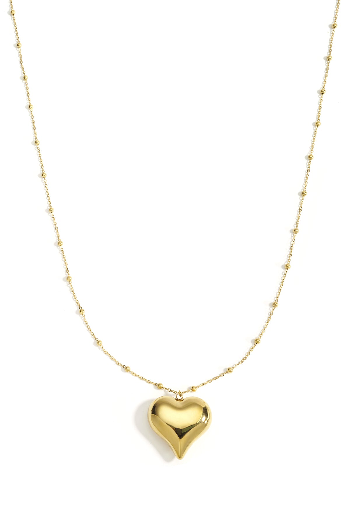 Collares largos de acero inoxidable con forma de corazón, estilo casual, diario, serie sencilla, joyería para mujer.