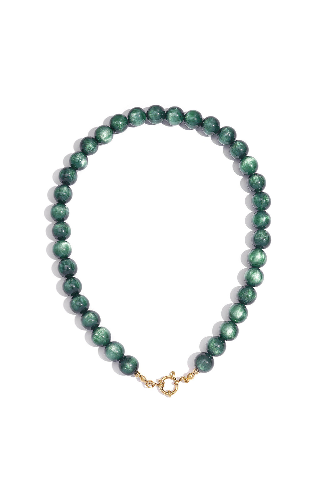 Chic Resin & Stainless Steel Beaded Necklace