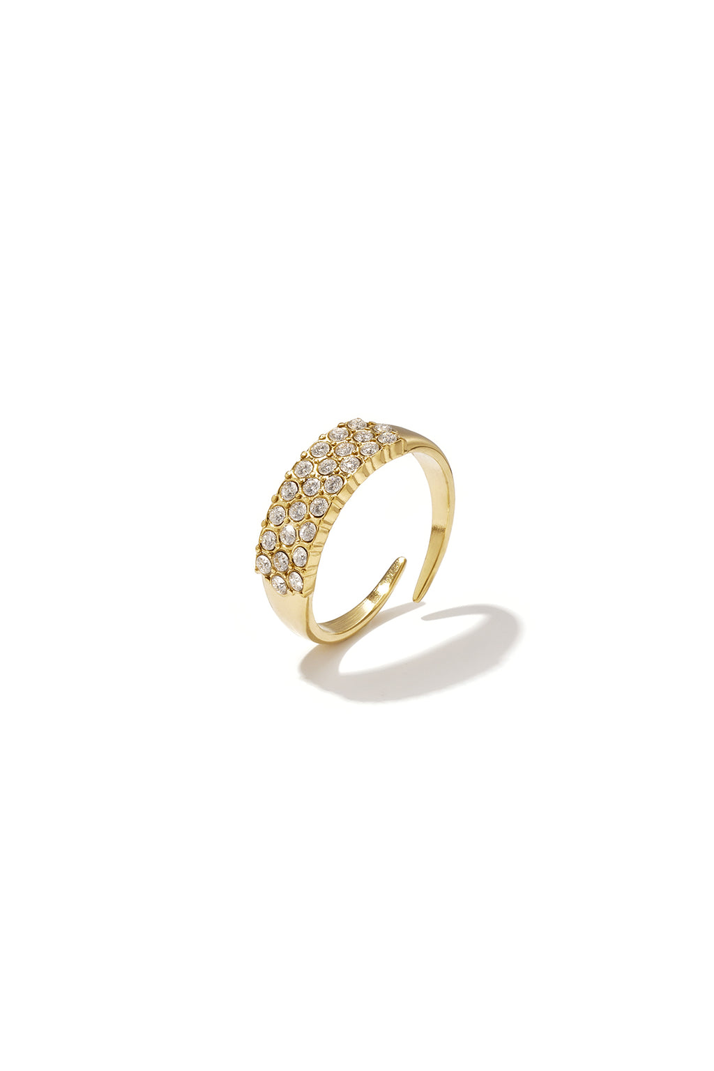 Elegant Minimalist Adjustable Rhinestone Ring