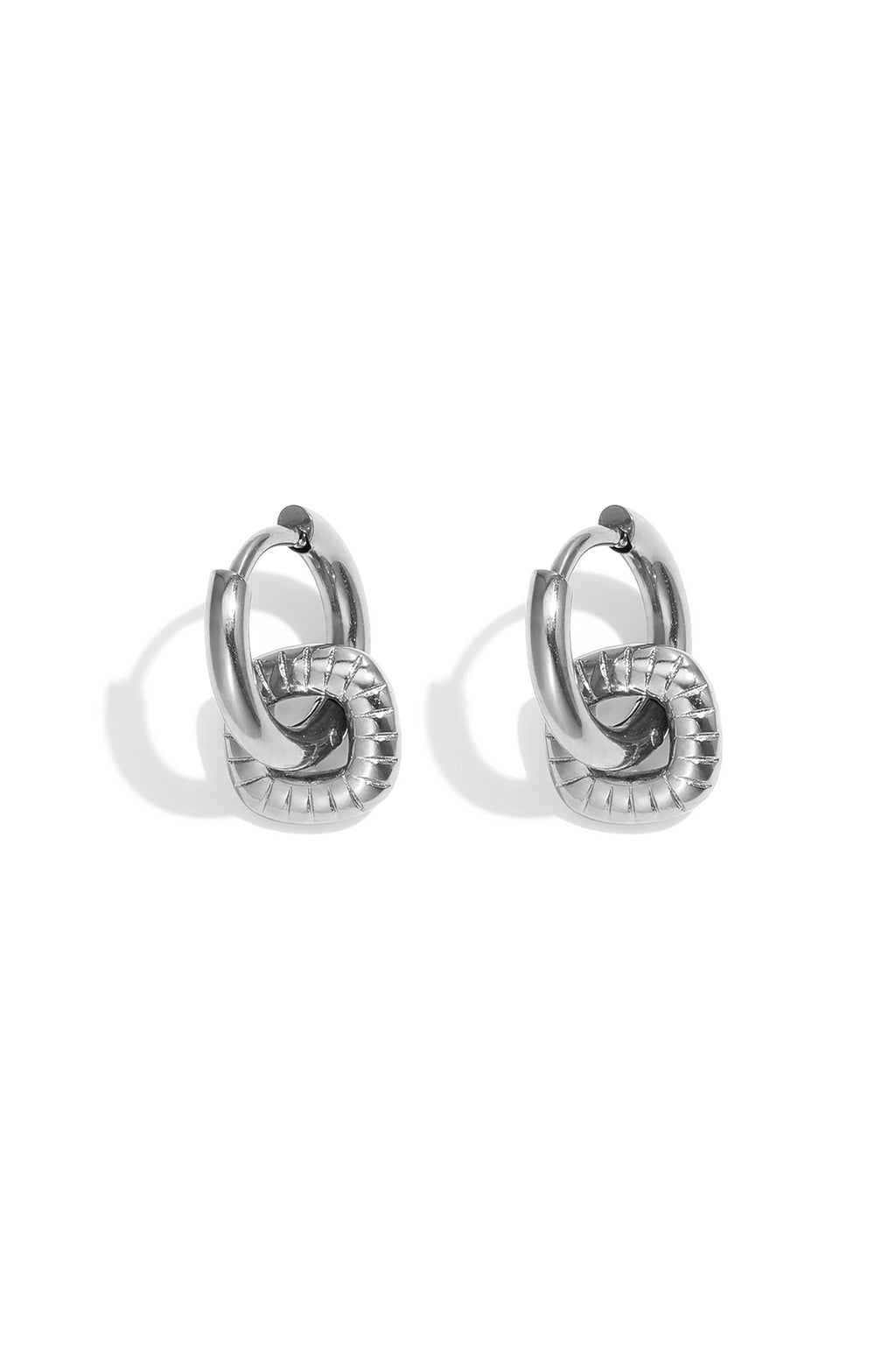 Pendientes colgantes de acero inoxidable con forma geométrica, sencillos para uso diario, de la serie Simple. Joyería para mujer.