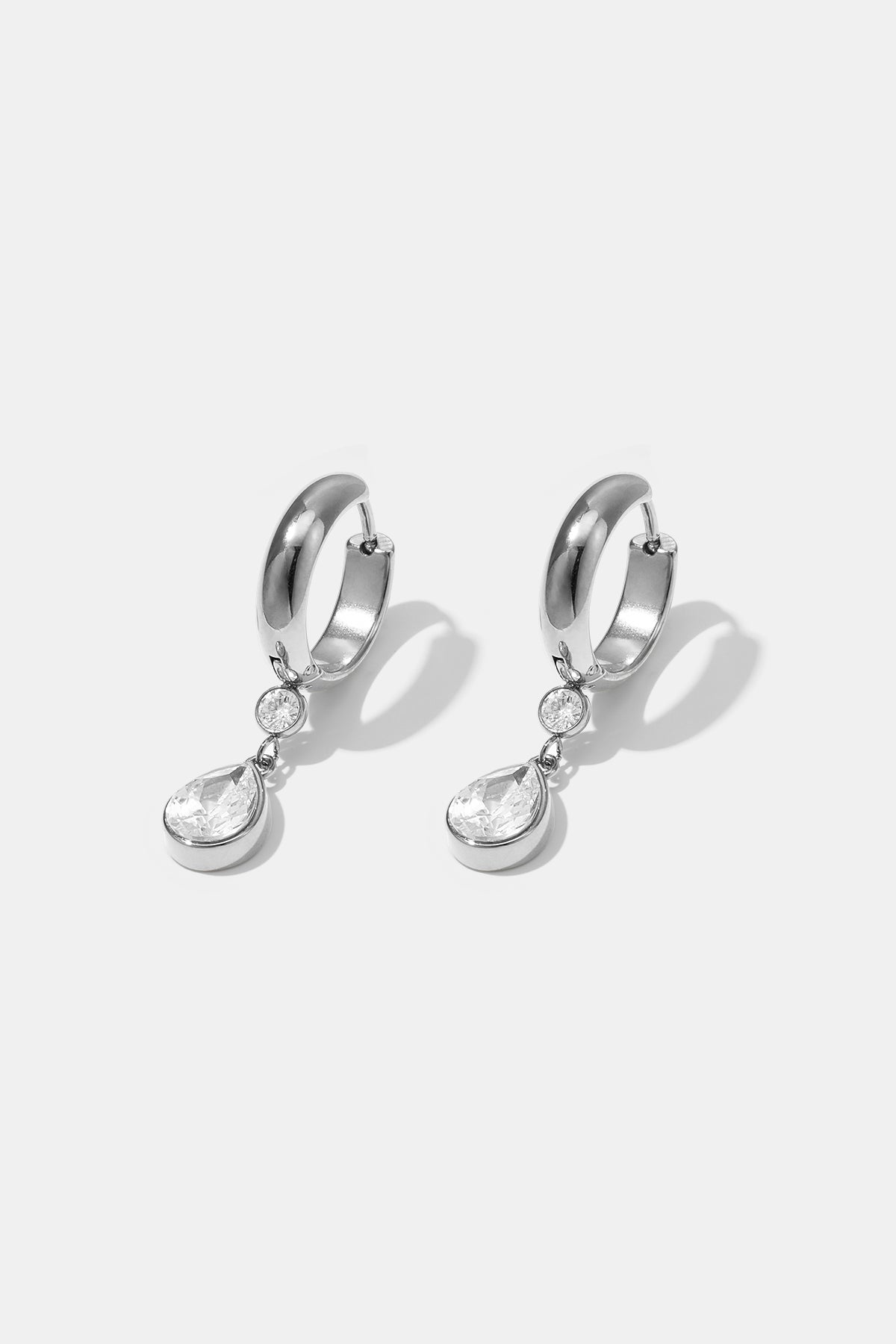 Pendientes colgantes de acero inoxidable con forma elíptica, serie Simple Simple, joyería para mujer