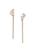 Pendientes colgantes de acero inoxidable con cadena, estilo sencillo para el día a día, de la serie Simple. Joyería para mujer.