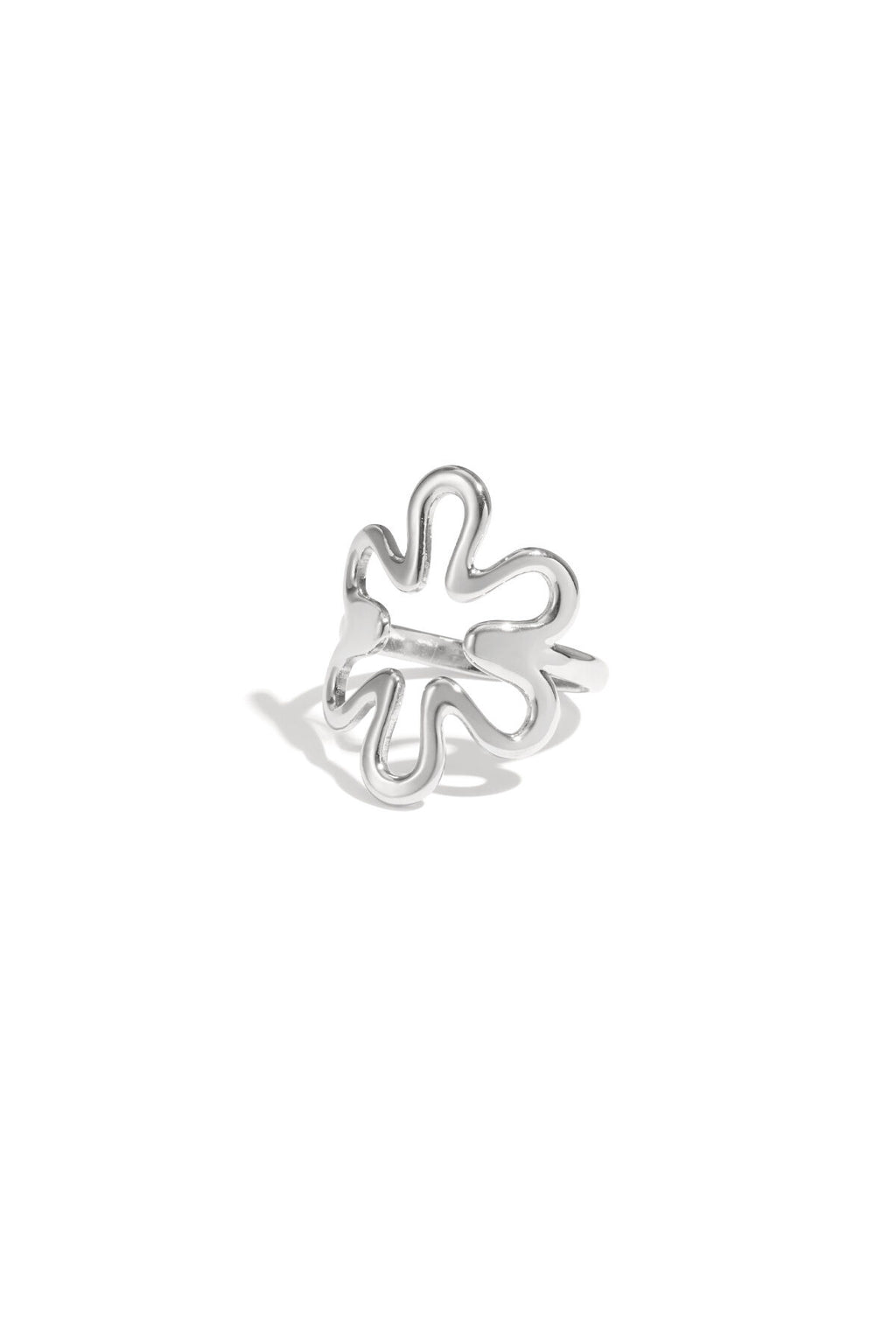 Elegant Adjustable Flower Ring - Silver & Gold