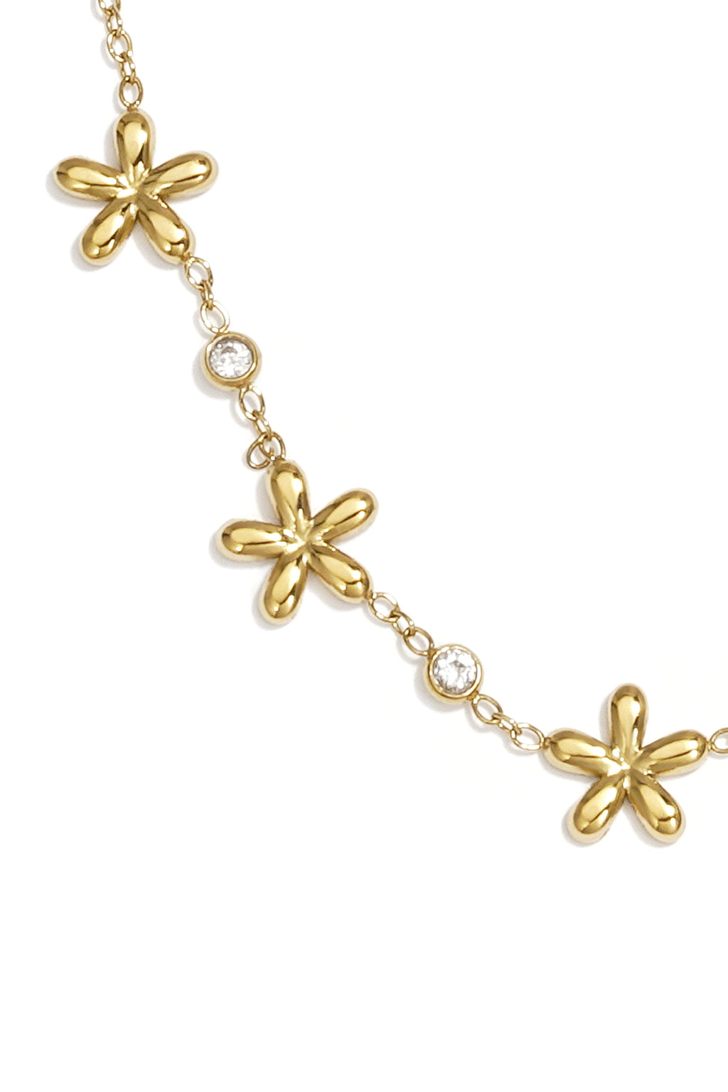 Collares con colgante de acero inoxidable chapado en oro de 14 quilates, modelo Flower Simple Daily Simple Series, joyería para mujer.