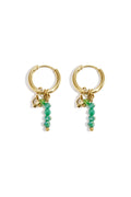 Stylish Pink & Green Bead Earrings for Summer