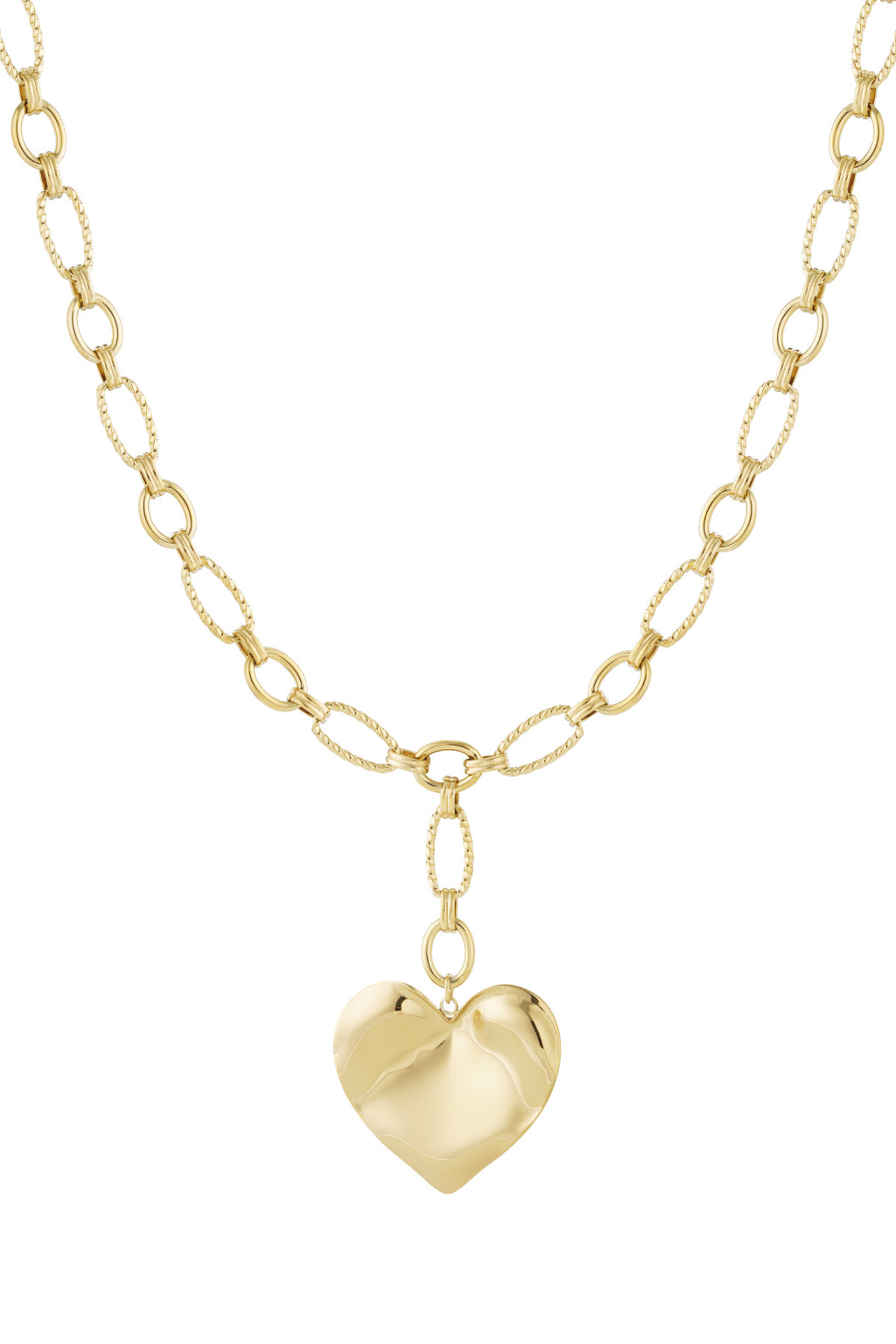 Collar de cadena con corazón grande