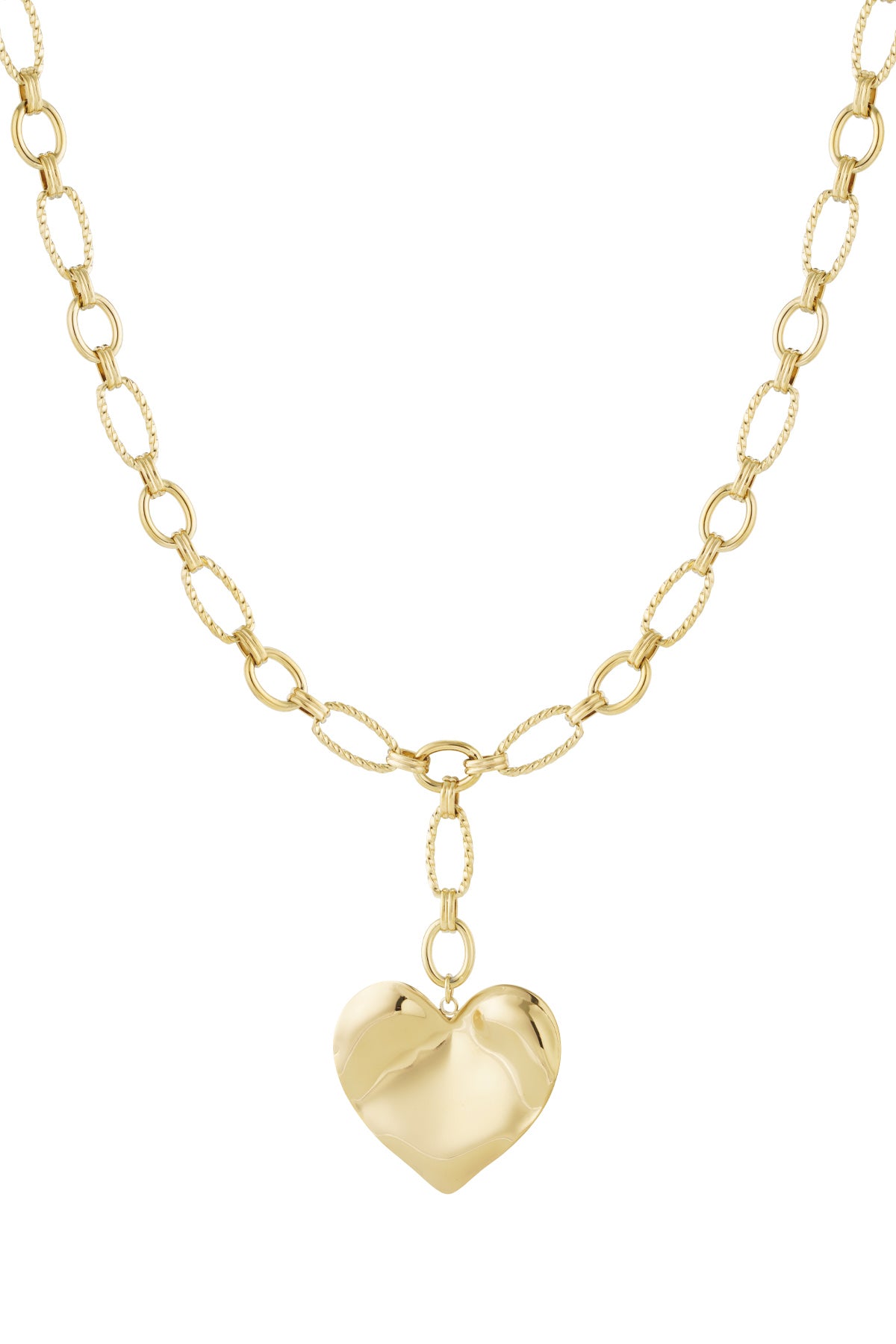 Collar de cadena con corazón grande