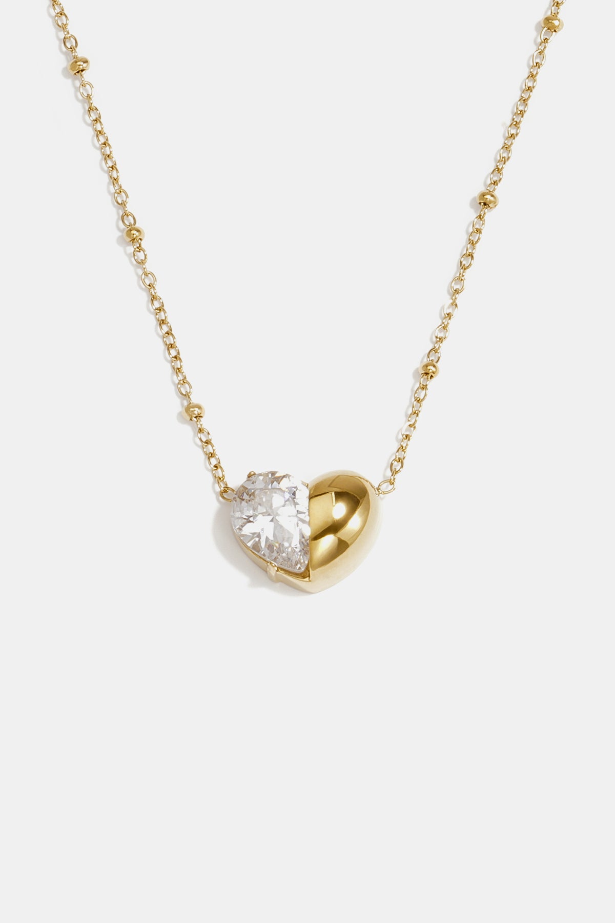 Collares con colgante de acero inoxidable con forma de corazón, de la serie Daily Simple para mujer.
