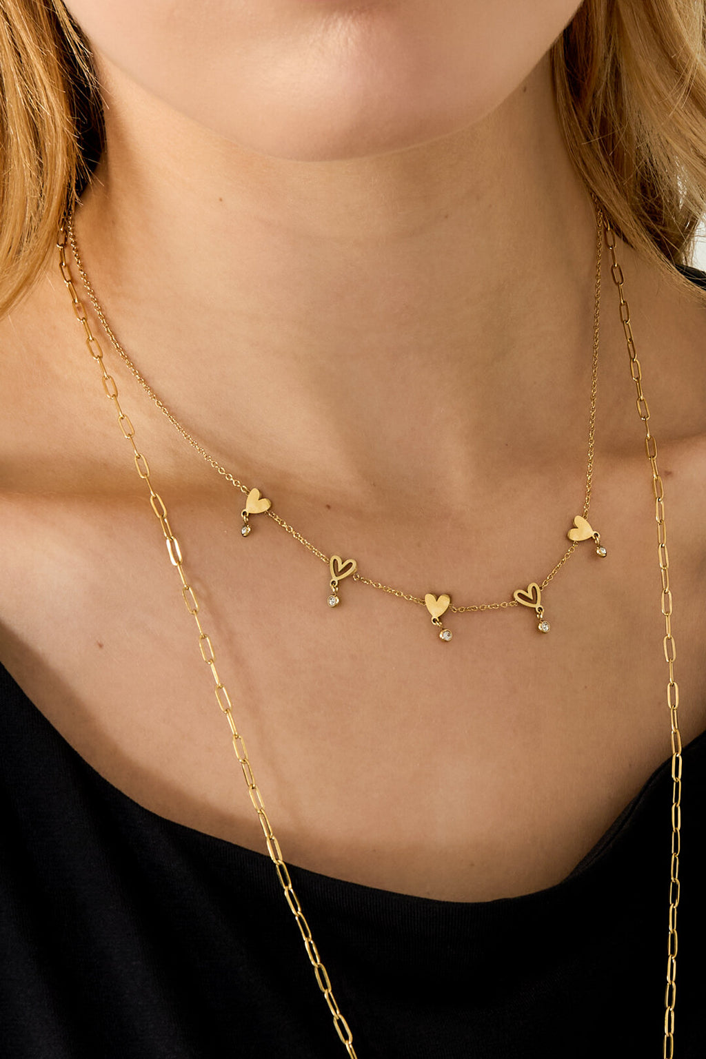 Elegant Heart Shaped Chain Necklace for Daily Wear